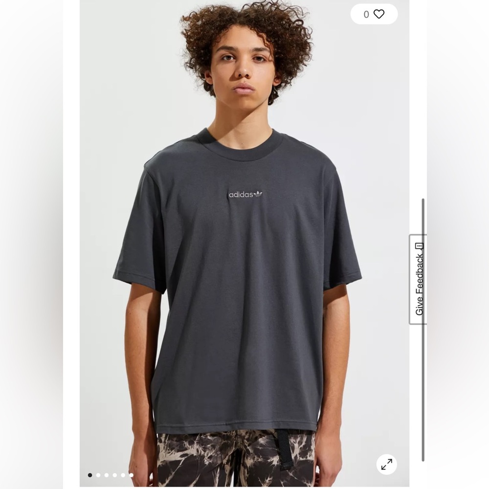 adidas Embroidered Mirror Logo Cotton Tee T Shirt mens small‎